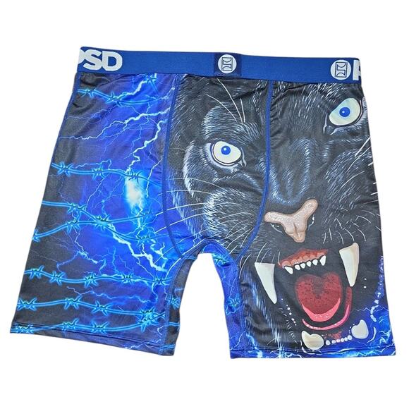 PSD Underwear Nightcat Men’s Boxer Briefs Size XL 7” Graphic Panther Shorts NWT - Picture 2 of 7